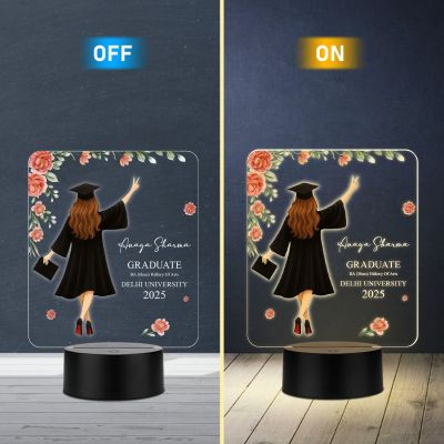 Personalized Graduate Night Lamp | Custom with Name & University Name Warm White Light Congratulation Graduate Gift for Daughter Sister Son Brother Appreciation Gift